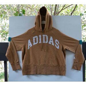 Adidas Women's Cropped Hoodie Tan Size M